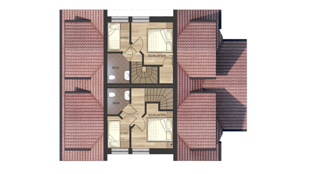 Spitzboden Doppelhaus