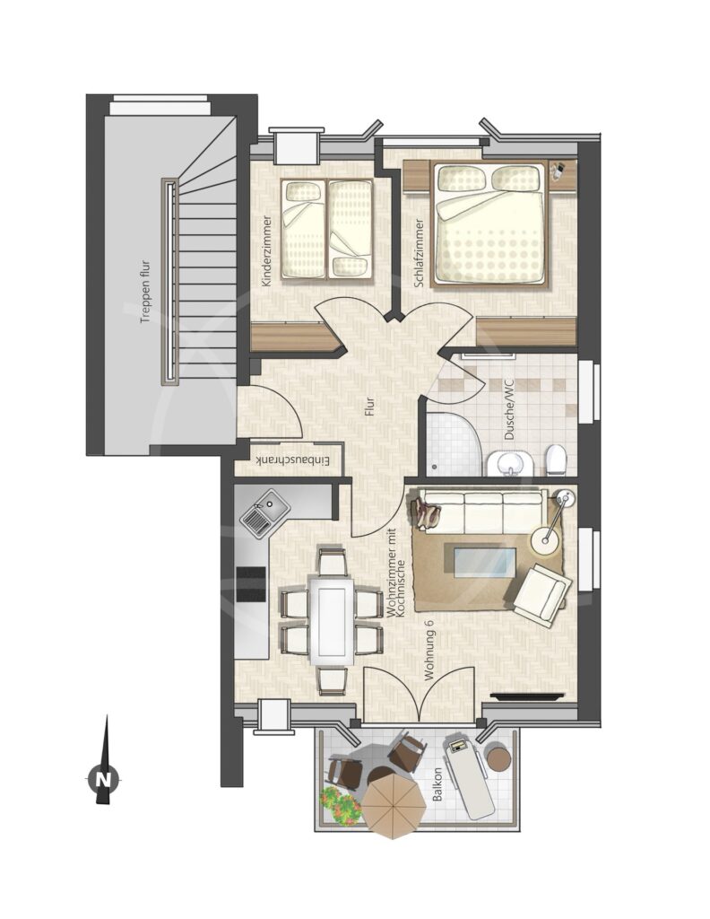Grundriss der Wohnung