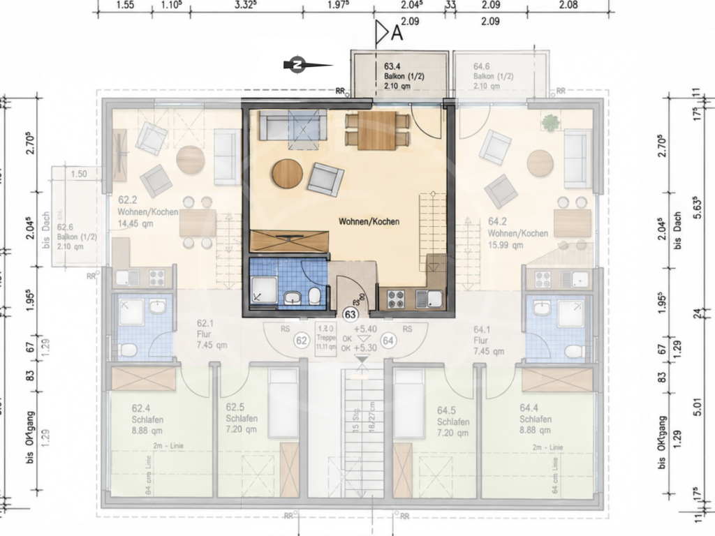 Grundriss Wohnung 2. OG